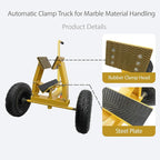 880LB Marble Slab Handling Truck, Heavy-Duty Stone Plate Mover with Thickened Steel Tires for Granite and Stone Transport