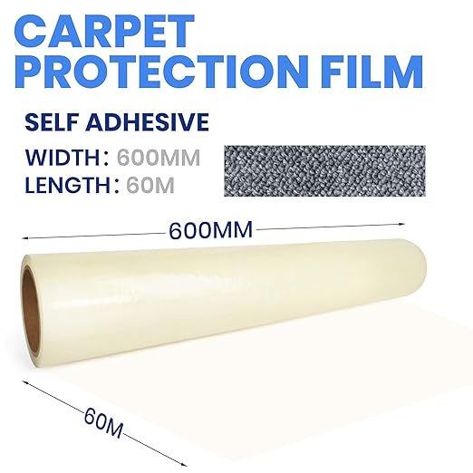 ADHES Carpet Protection Film,Clean Removal,24" x 200',Clear Self-Adhesive Surface Protective Film