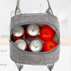 FlowFly Insulated Lunch Cooler Bag - Tote Bag Organizer for Women/Men, Heather Grey