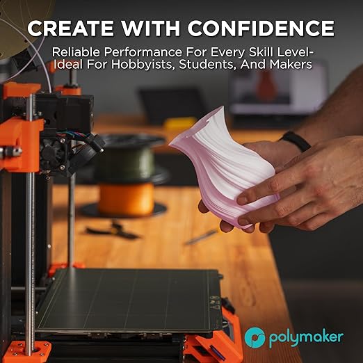 Polymaker Matte PLA Filament Fossil Grey 1.75mm 1kg 3D Printing Filament, PolyTerra 3D Printer PLA Filament
