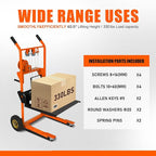Material Lift Winch Stacker, 330 lbs Capacity Table Cart, 40.5" Lifting Height Manual Forklift Stacker, Pallet Jack Truck Dolly with Swivel Casters and Lift Plate (Orange)