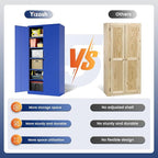 Yizosh Metal Garage Storage Cabinet with 2 Doors and 5 Adjustable Shelves - 71" Steel Lockable File Cabinet,Locking Tool Cabinets for Office,Home,Garage,Gym,School (Blue)