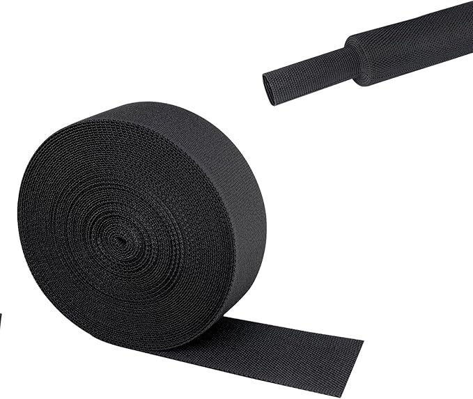 2 in 1 Heat Shrink Braided Sleeving Fabric Tubing-Ideal fit Irregular Shape Hose/Cable/Wire (1"(25mm), 22FT)