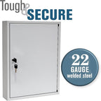 BankSupplies Fort Knox Key Holder Cabinet - 60-Key Cabinet - 60 Easy-to-Write-On Key Tags - Piano Hinged Door - Standard Keyed Lock - Steel Construction - Key Lock Box