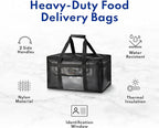 New Star Foodservice 1028690 Commercial Quality Insulated Food Delivery Bag Full-Size, (21.5" W x 11" H x 12.5" D), Black