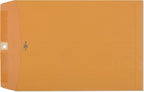 EnDoc 9 1/2 x 12 1/2 Clasp Envelopes - 100 Pack - Brown Kraft Catalog Envelopes Gummed Seal Closure – 28lb Heavyweight Paper 9.5x12.5 inch Envelopes for Home, Office, Business, Legal or School.