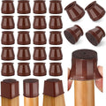 24 Pcs Chair Leg Floor Protectors Round, Silicone Felt Furniture Leg Pads Caps Covers for Hardwood Floors (Fit 1-5/16" to 2")