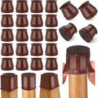 24 Pcs Chair Leg Floor Protectors Round, Silicone Felt Furniture Leg Pads Caps Covers for Hardwood Floors (Fit 1-5/16" to 2")