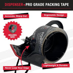 Clear Packing Tape with Dispenser (1 Roll) - Professional Grade for Boxes - Packaging, Shipping with Refillable Dispenser, Fits Standard Bulk Tapes Up to 2" Wide