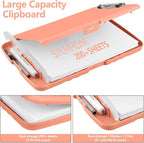 SFLHHDM Plastic Clipboard with Storage, High Capacity Clip Boards 8.5x11 with Storage, Heavy Duty Nursing Clipboards Folder, Clipboard Cute, Letter A4 Size Clipboards with Storage for Teachers, Nurse