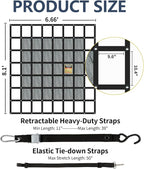 Tecoom Cargo Net for Pickup Truck Bed, 8.1x6.66 ft Heavy Duty Cargo Net, Organizer Netting, Cargo Carrier for Toyota, Ford, Chevy Silverado, GMC, RAM