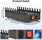 USB~C Charger Block, 300W 22 Port (11 USΒ A & 11 USΒ~C) USB Charging Station for Multiple Devices, Desktop Wall Fast Charger with Storage Dividers, USΒ Power Strip Suitable for Home Office School