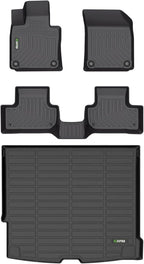 HAFIDI® Floor Mats & Cargo Liner Set Fit for 2022-2025 Volvo XC60 Recharge All Weather Protection TPE Anti-Slip Automotive Full Set Floor Liners Custom Accessories - Black