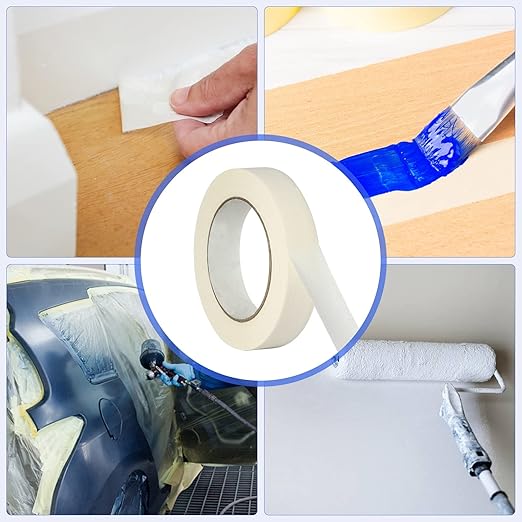Masking Tape 1 inch Wide, 12 Rolls General Purpose Masking Tape Bulk for Painting, Labeling, Art, Office, Home, Craft, 1 Inch x 55 Yards x 12 Rolls, 660 Yards in Total