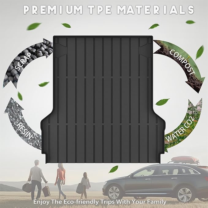 KARPAL Truck Bed Mat for Ford Maverick 2022-2026 Hybrid & Gasoline (Not fit with Drop-in Bed Liner), All Weather TPE Truck Bed Liner Cargo Trunk Accessories for Maverick