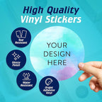 100 Custom Vinyl Stickers - Upload Your own Image, Text, Design, Logo - Personalized Logo Labels for Handmade, Packaging, Bottle, Jars, Candle, Brand Stickers (Sky Blue, 6x6)