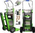 Electric Stair Climbing Dolly, 1250W Electric Hand Truck with Telescopic Handle, 3 Mode Folding Stair Climber 900lbs Max Load Capacity for Effortless Moving of Furniture (Green - Track & Wheel)