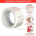 6 Rolls of Clear Shipping Packaging Tape, Packing Tape, Cardboard Tape, Adhesive Roll Packaging Tape with Plastic Dispenser for Packaging Parcels (1.96in x 2.59in)