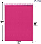 Hot Pink 7.25x12 Inch Poly Bubble Mailers #1 | Self Seal Padded Envelopes | Air Cushioned Bubble Mailer | Usable Size 7.25x11 Inch | 100 Pack Bulk | Waterproof | Lightweight Mailing Shipping Bags