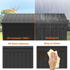 280 Gallon Resin Deck Box, Lockable Patio Outdoor Storage Box for Furniture, Garden Tools and Tools Storage, Waterproof Outside Storage Boxes - Black
