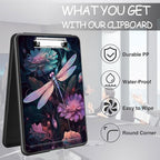 Clipboard with Storage, High Capacity Plastic Storage Clipboard with Low Profile Clip for Women Teachers Work, School & Office Supplies, Cute Pattern Decorative Clipboards, Dragonfly
