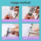 Reusable Portable Paper Clam Clip Dispenser Refill Clips, 40 Sheet Capacity-2Pcs Clam Clip Dispenser 100 Metal Refill Clips (50 Silver + 50 Color) for Home School Desk Office (Crystal Blue)