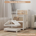 Extra Large Stackable Storage Bins with Lids & Wheels, Foldable Plastic Storage Bins (White, 165QT-55QT/14GAL*3Pack)