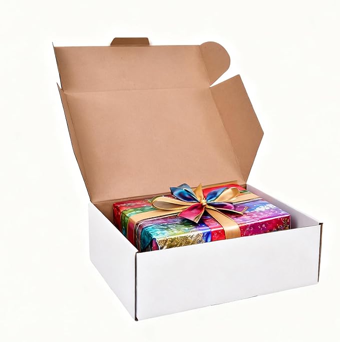 9x6x4 Inches Shipping Boxes Set of 15,White Corrugated Cardboard Box Literature Mailer for Small Business, Literature Mailer Box Packaging Supplies