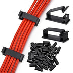 50Pcs Self Adhesive Cable Management Clips,Cable Organizers Wire Clips Cord Holder for PC Laptop Ethernet Cable Desktop Home Office(1.78’’ x 0.75’’ x 0.28’’,Black)