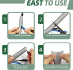 Split Wire Loom Tubing, Cable Protector Sleeve, Braided Cable Management for TV/Computer/Home Theater/Engine Bay, Cord Protectors from Pets No Chew (Grey, 1"-10ft)