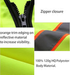 Safety Vest Customize Logo with 5 Pockets & Zipper Reflective High Visibility Vest Class 2 Outdoor Workwear