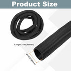 MECCANIXITY 4/5 Inch ID Split Loom Tubing 10ft Polyester Cord Protector Wire Cable Sleeve for USB Cable Power Cord, Black