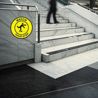5 Pack Watch Your Step Floor Sticker Anti-Slip Safety Caution Sign 17 × 17 Inches Self Adhesive Vinyl Waterproof Signage for Workplace Stair Public Area
