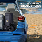 Beach Wagon with 9x3 Big Rubber Wheels for Sand, 350lbs Heavy Duty 200L Collapsible Utility Wagon, Easy Transport & Storage, Ideal for Sport, Camping, All-Terrain Outdoor Activities, Black