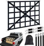 Cargo Net for Pickup Truck Bed, Heavy Duty 1100 lbs Capacity, Adjustable Cam Buckles & S-Hooks, Thick Herringbone Nylon, with Drawstring Storage Bag for Trailers and Trucks (50in*43in)