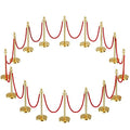 16pcs Sturdy Gold Stanchion Posts and 16pcs High Quality Red Carpet Velvet Ropes, Water/Sand/Concrete Fillable Leakproof Base, Crowd Control Barriers for Birthday, Prom, Business, Wedding