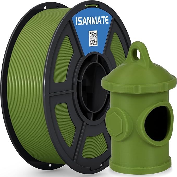 iSANMATE ASA Filament 1.75mm Army Green 1KG, UV & Weather Resistant 3D Printer Filament Perfect for Outdoor Functional Parts, Dimensional Accuracy +/- 0.02mm, 1kg Spool (2.2lbs)