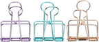 16 Pcs Hollow Binder Clips - 8 Colors Skeleton Design Paper Clamps for Office School Home Use, Organize Documents Files Notes(L,1.9x2.6in)