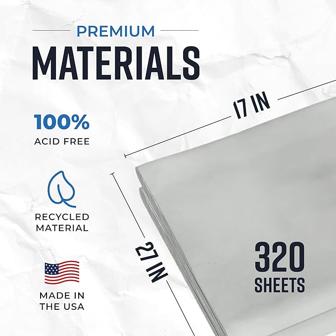 Bryco Goods Newsprint Packing Paper Sheets for Moving - 10lb - 320 Sheets of Newspaper Paper - Wrapping and Protecting Fragile Items, Box Filler, Shipping Supplies - 27" x 17" - Made in the USA