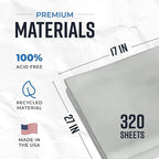Bryco Goods Newsprint Packing Paper Sheets for Moving - 10lb - 320 Sheets of Newspaper Paper - Wrapping and Protecting Fragile Items, Box Filler, Shipping Supplies - 27" x 17" - Made in the USA