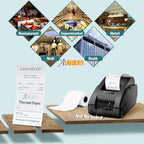AUEAR, Thermal Cash Register POS Paper Rolls, 2 1/4" x 50' - BPA Free (100 Pack)