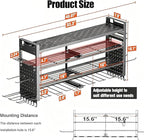33" W Power Tool Organizer Wall Mount,4-Layer Heavy Duty Tool Storage with 10 Cordless Drill Holder,300 lb Capacity Garage Organization for Garage and Workshop,Black