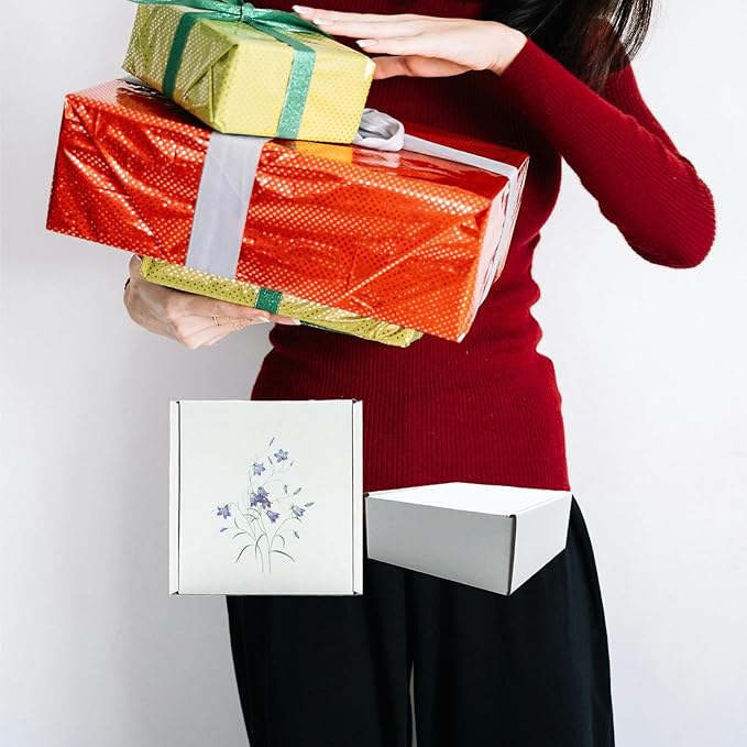 5x5x2 inch Shipping Boxes, White Corrugated Cardboard Box Literature Mailing Shipping Packaging Recyclable Storage Boxes and Craft Gifts Giving Products Business White Box Set of 25 (5''x5''x2'')