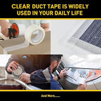 Lichamp 6 Rolls Clear Duct Tapes Heavy Duty, Waterproof No Residue Clear Duct Tape for Packaging Taping Sealing Repairing Tying, Thick & Wide Tape for DIY or Commercial Use, 2 Inches x 25 Yards