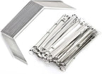 File Fasteners 2 - Hole Iron Clips 50pcs, 80mm Hole Pitch, Durable Metal Paper Prong Fastener - Holds 350 Sheets, Rust, Easy Document Binding