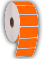 2.25" X 1.25" Direct Thermal Perforated Stickers Labels for Barcodes, Address, Consignment - Compatible with Zebra, Rollo, Godex and More (Orange, 12 Rolls)