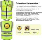 BeautyWill Custom Safety Vest Logo Class 2 High Visibility Reflevtive Vest Outdoor Protective Workwear