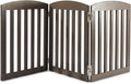 SPIRICH Wooden Freestanding Foldable Dog Gate, Extra Wide Step Over Puppy Gate, 3 Panels, Grey