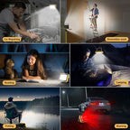2-Pack Rechargeable Work Lights, COB Outdoor Portable LED Flood Light, Battery Operated Work Lights with Stand, Waterproof Working Light for Job Site Garage Camping Car Repair