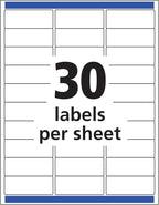 Avery Printable Address Labels with Sure Feed, 1" x 2-5/8", Matte Clear, 300 Blank Mailing Labels (18660) (Pack of 2)